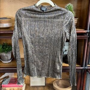 & Other Stories Shiny Gold Long Sleeve Top